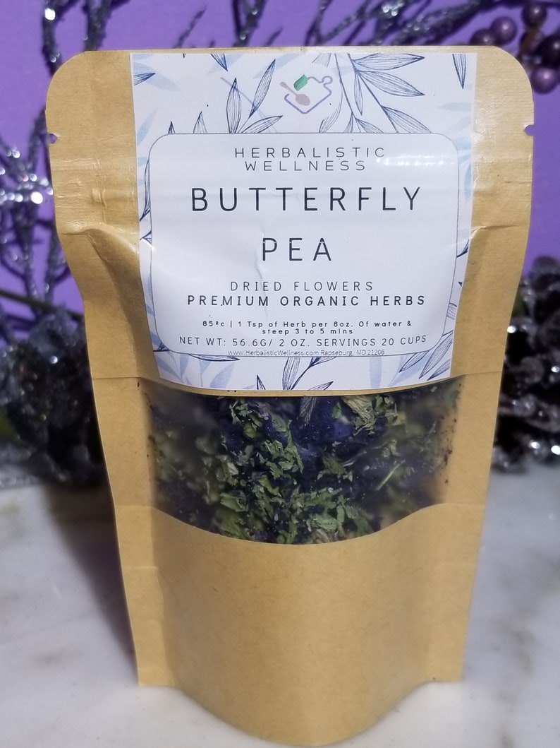 Butterfly Pea Flower Organic Herb Tea Bags INCLUDED Loose Whole flowers image 10