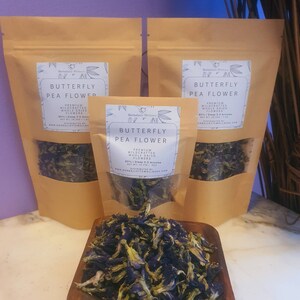 Butterfly Pea Flower Organic Herb Tea Bags INCLUDED Loose Whole flowers image 6