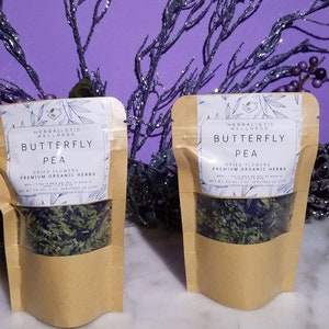 Butterfly Pea Flower Organic Herb Tea Bags INCLUDED Loose Whole flowers image 8