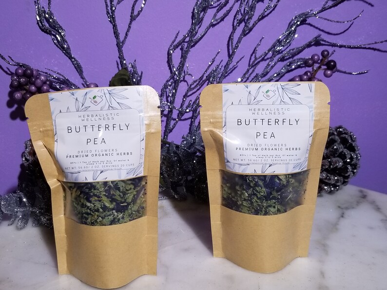 Butterfly Pea Flower Organic Herb Tea Bags INCLUDED Loose Whole flowers image 8