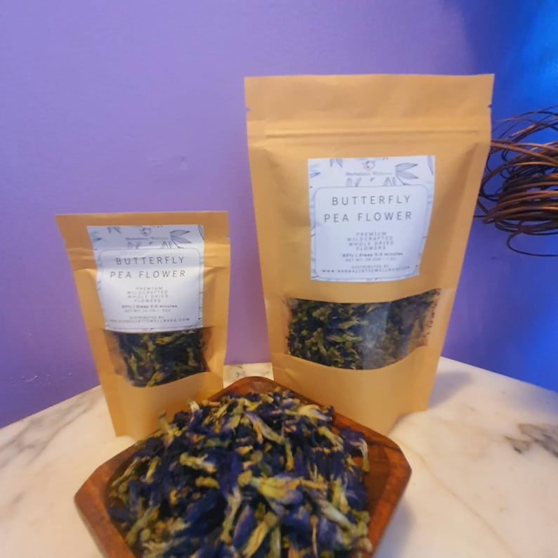 Butterfly Pea Flower Organic Herb Tea Bags INCLUDED Loose Whole flowers image 4