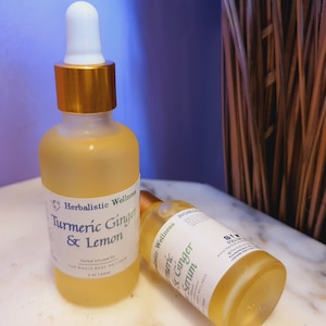 Turmeric Ginger Lemon Body Oil, Ance Reducing Oil, Massage Oil, Skin Oil, Herbal Infused Oil