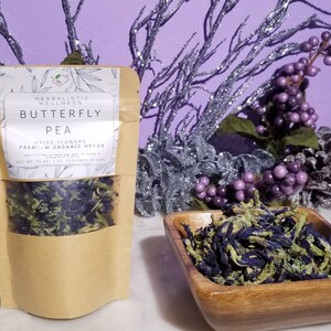 Butterfly Pea Flower Organic Herb Tea Bags INCLUDED Loose Whole flowers image 7