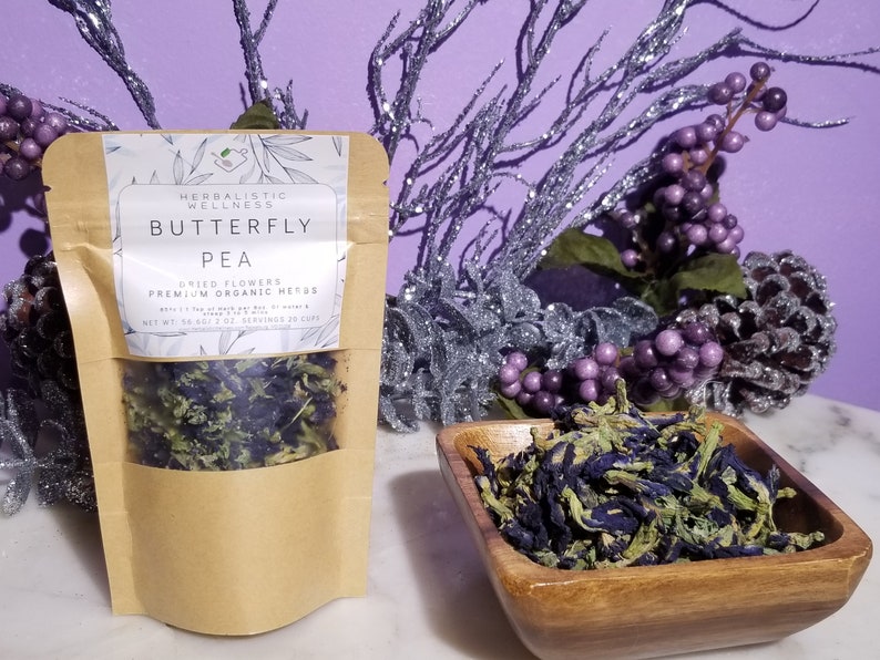 Butterfly Pea Flower Organic Herb Tea Bags INCLUDED Loose Whole flowers image 7