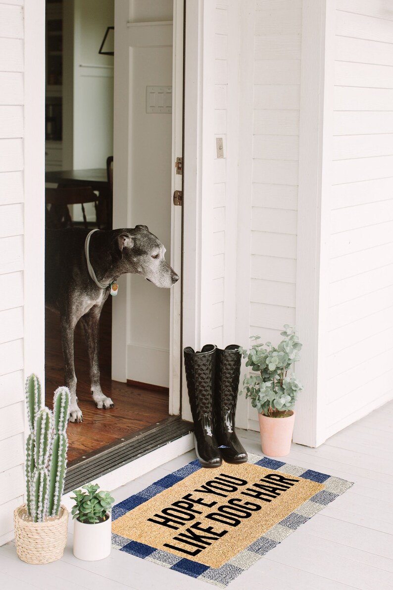 Navy Blue Buffalo Check Cotton Indoor Outdoor Rug Doormat Etsy