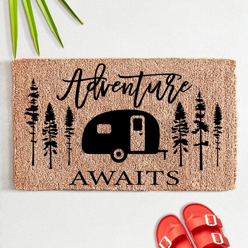 Adventure Awaits RV Camper Doormat RV Camper Door Mat Step Etsy