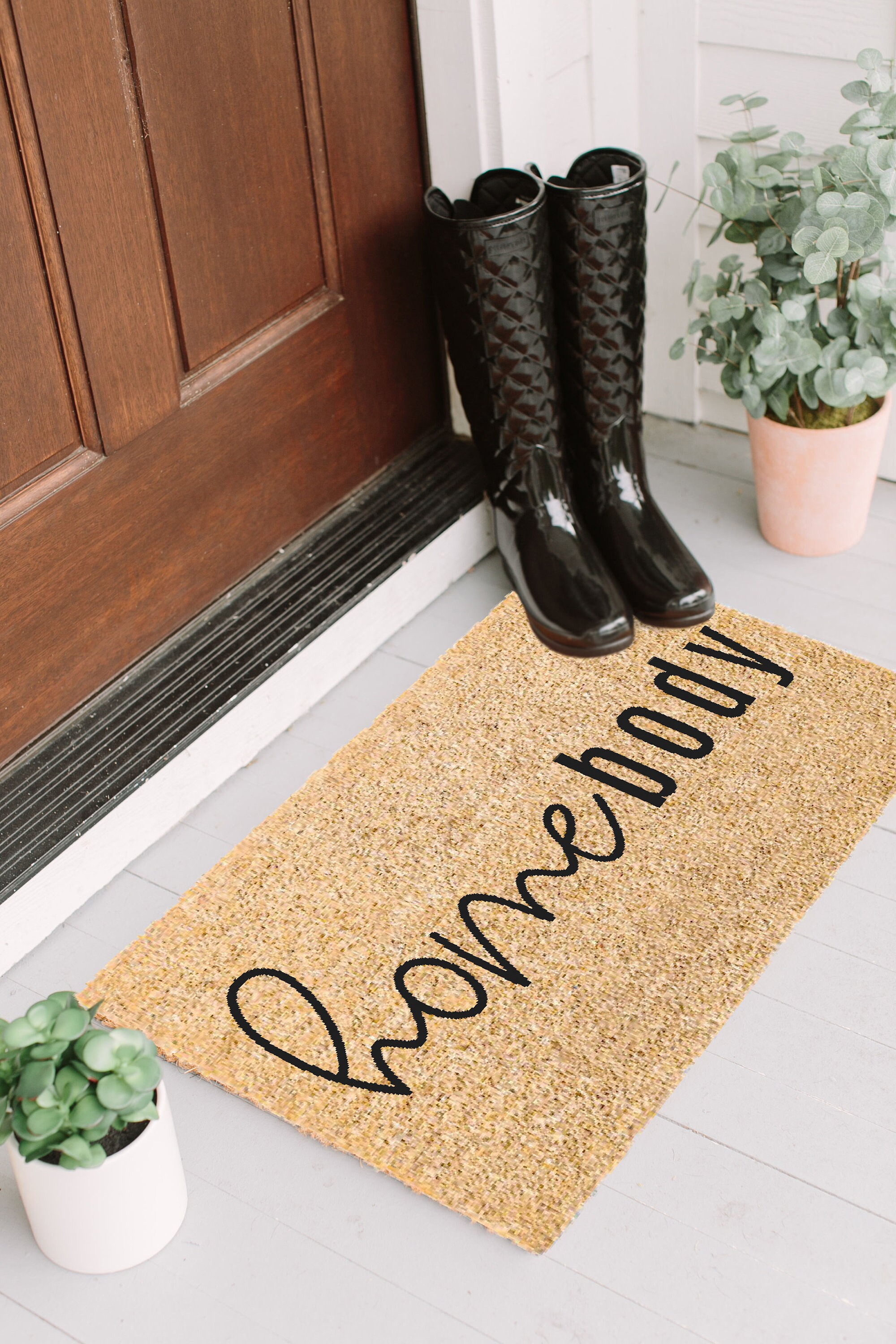 HOMEBODY Home Body Flocked Coir Doormat Personalized Etsy