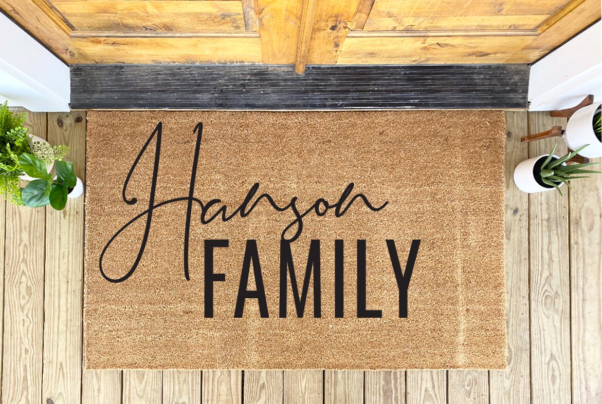 Personalized Family Name Doormat Rug Custom Doormat Etsy