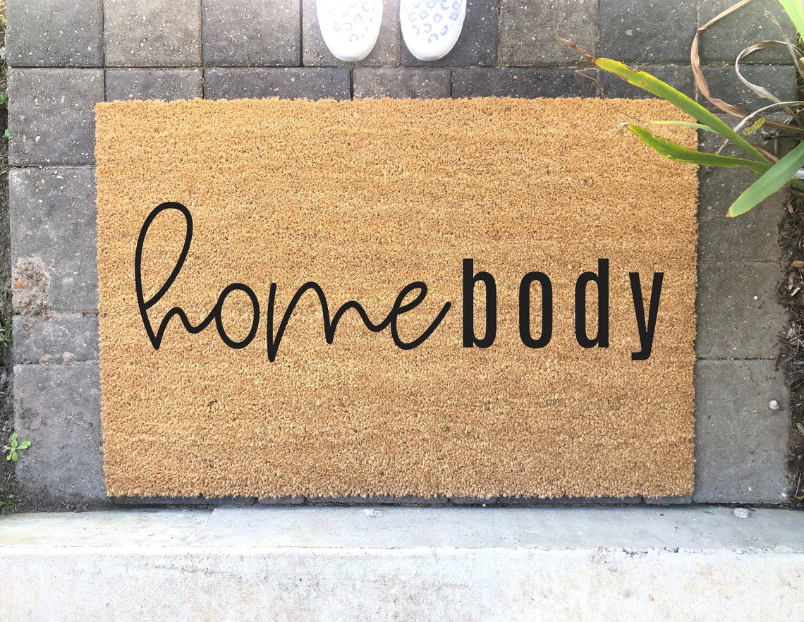 HOMEBODY Home Body Flocked Coir Doormat Personalized Etsy