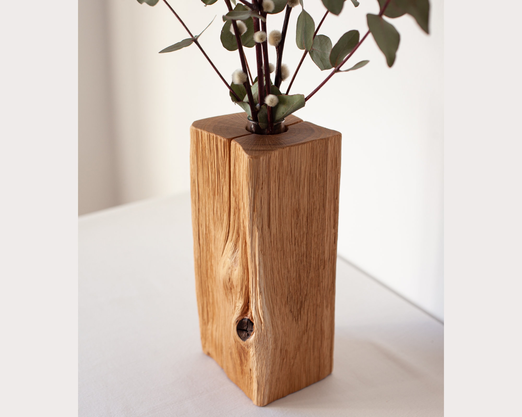 Handmade wood vase