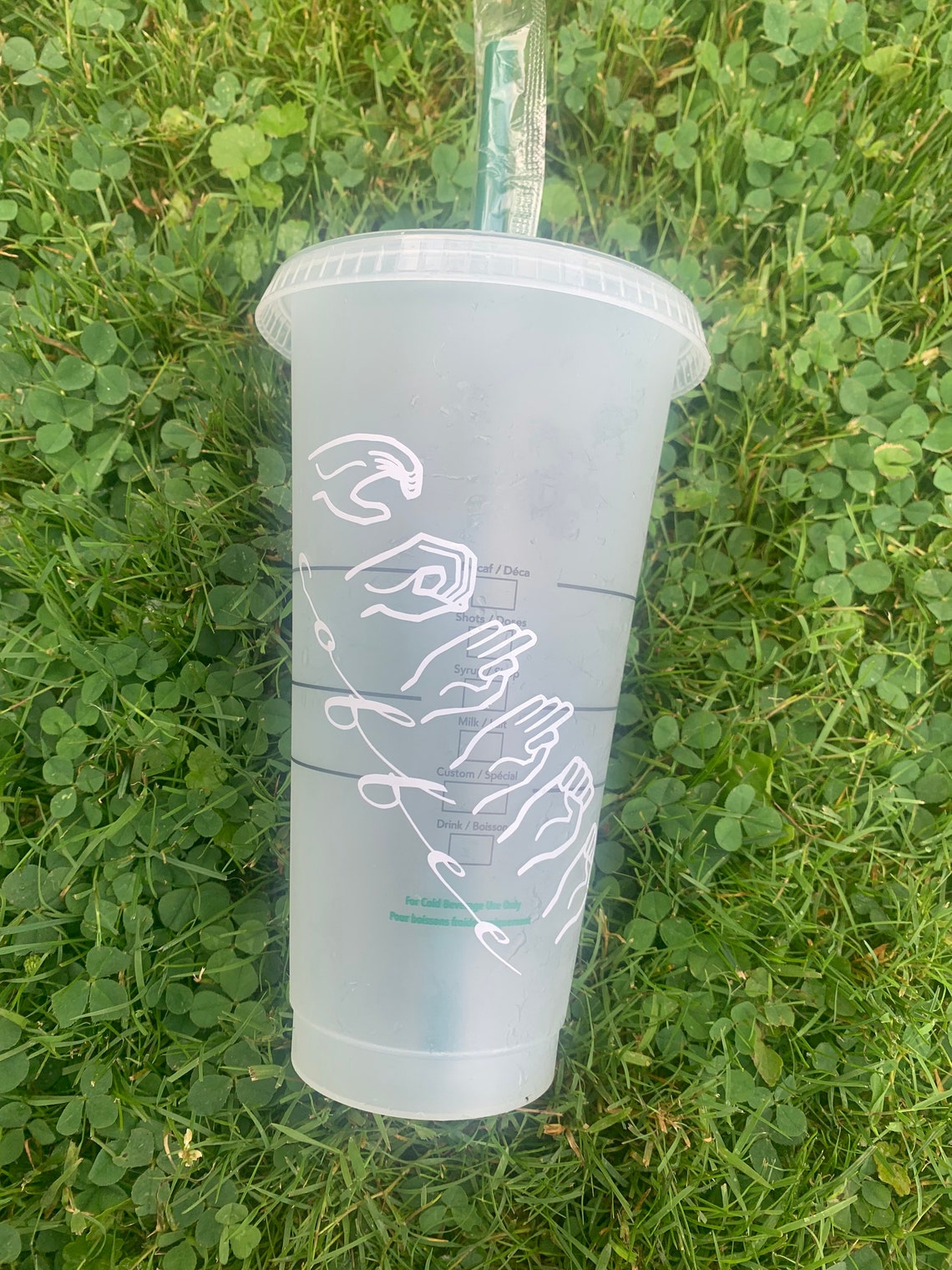 ASL Coffee Starbucks Cold Cup ASL ILY Starbucks Cup Etsy