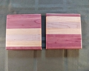 Handcrafted Wood Coasters - set of 2