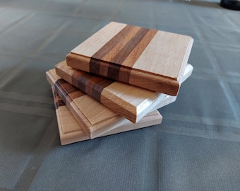 Handcrafted Wood Coasters - set of 4