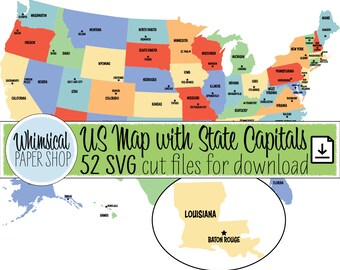 Us State Capitals Etsy Us State Capitals Etsy