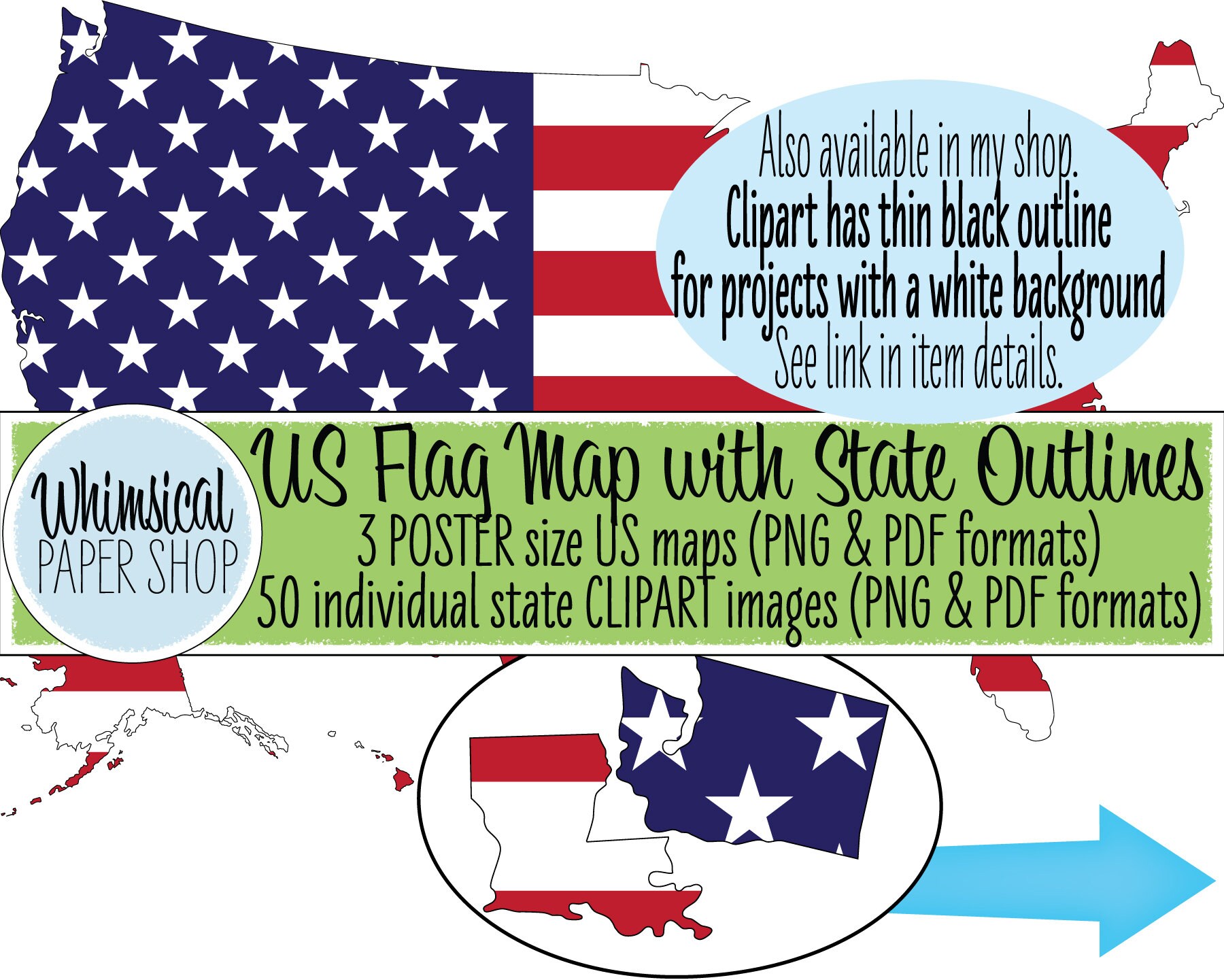 SVG American Flag Map with State Outlines USA flag svg cut | Etsy