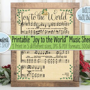 Christmas Song Printables, Joy to the World printable, Joy to the World Song Lyrics, Christmas carol sheet music, Christmas song lyrics