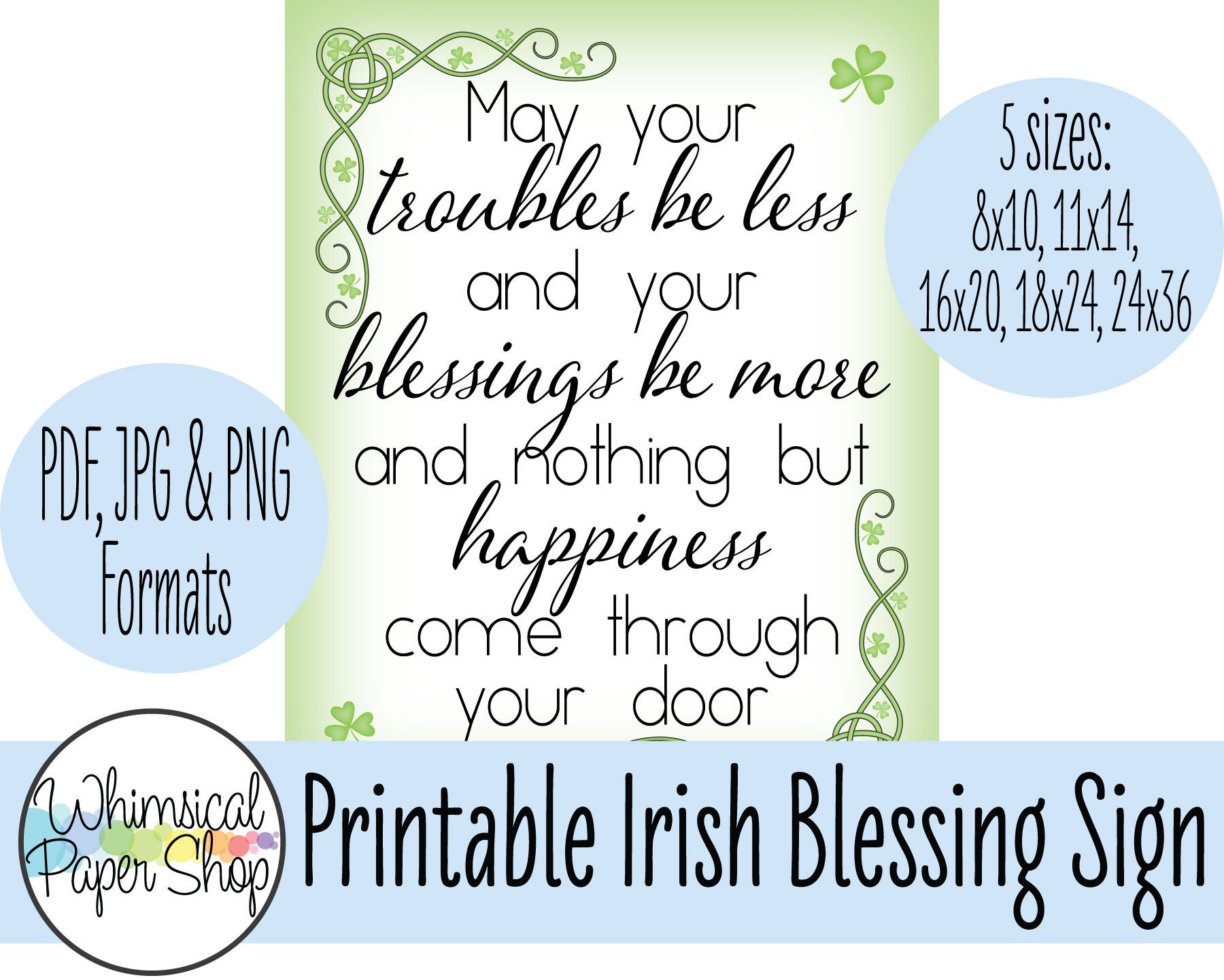 PRINTABLE Irish Blessing May Your Troubles Be Less Gift For Etsy printable-irish-blessing-may-your-troubles-be-less-gift-for-etsy