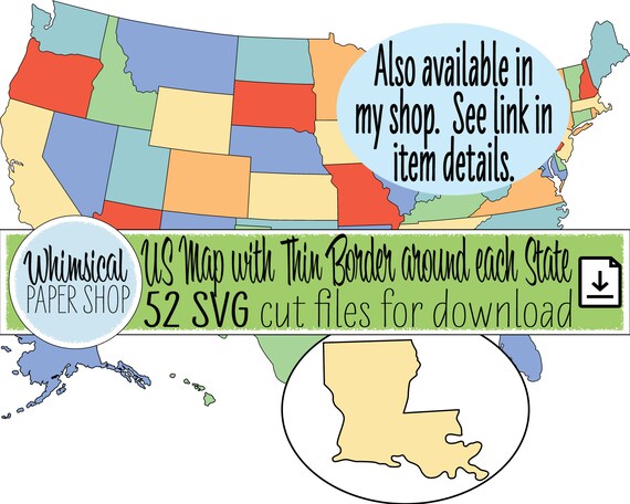 clipart united states map with state abbreviations printable etsy