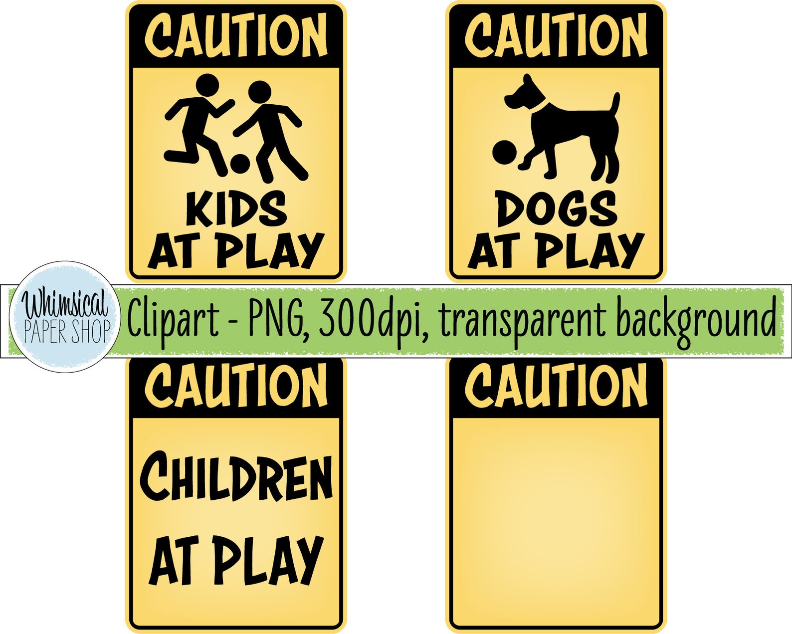 Caution Kids at Play Dogs at Play Road Sign Clipart SVG Set - Etsy UK