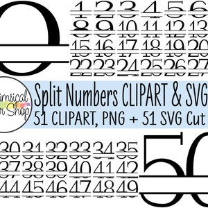 Split Monogram SVG & Clipart Set, tafelnummer svg, splitnummer svg monogram svg bundelnummer monogram huisnummer svg adresnummer svg