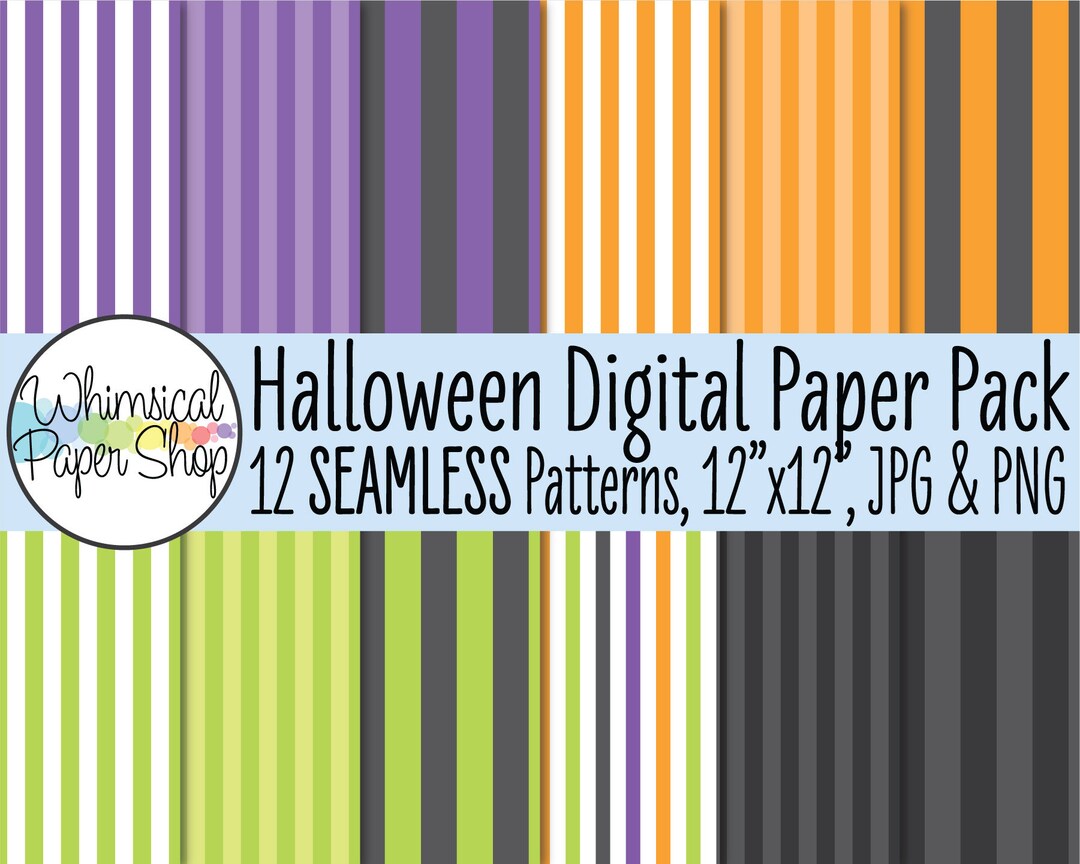 Seamless Stripe Digital Paper Set Seamless Halloween Pattern - Etsy