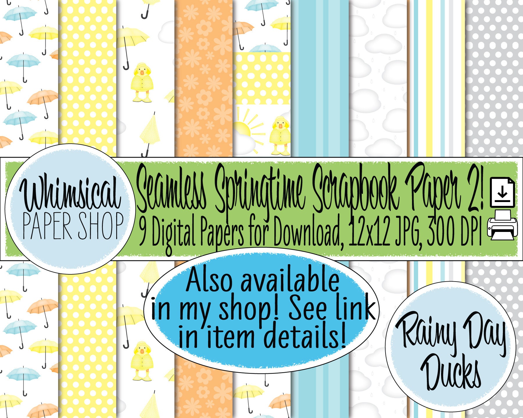 Rainy Day Gift Tag Set 1 Printable Thinking of You - Etsy