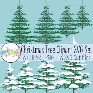 Christmas Tree SVG Clipart Set, retro Christmas png, retro Christmas clipart, vintage Christmas png, 1950s Christmas clipart, tree png