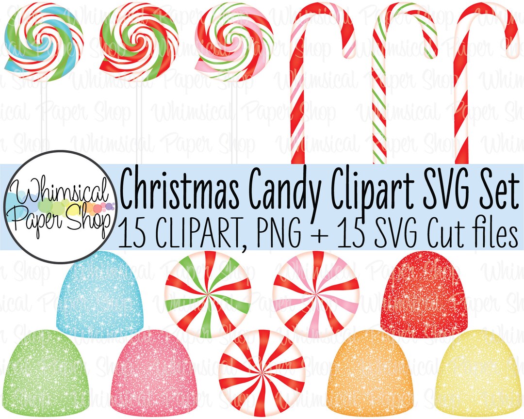 Christmas Candy Clipart SVG, Candy Clip Art, Candy Cane Svg, Peppermint