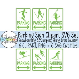 Ski Snowboard Parkeren Teken SVG Clipart, afdrukbaar parkeerteken, stok figuur svg, ski svg bestand knippen, ski parkeren svg, ski teken clipart