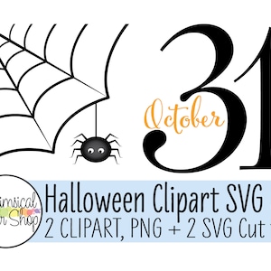 Halloween SVG Clipart Set, Corner Spider Web SVG, October 31 SVG, cobweb clipart, tiered tray svg, halloween sign svg files for cricut