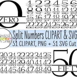 Split Monogram SVG & Clipart Set, número de tabla svg, número de división svg monograma svg número de paquete monograma número de casa svg número de dirección svg