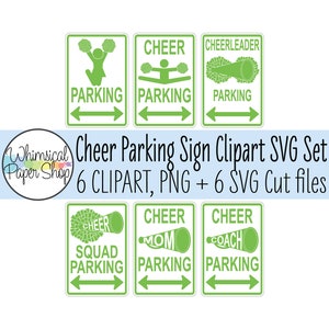 Cheer Parking Sign SVG Clipart, afdrukbaar parkeerbord, juich moeder parkeren, cheer coach, pom pom svg, cheerleader stok figuur svg gesneden bestand