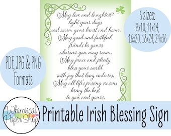 PRINTABLE Irish Blessing May love and laughter light your days, gift for new home, Irish sayings quotes, St Patrick Day Blessing png clipart