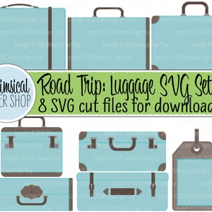 SVG Luggage and Luggage Tag Set, maleta vintage svg, bolsa de viaje de vacaciones svg, svg cut files, tote bag svg