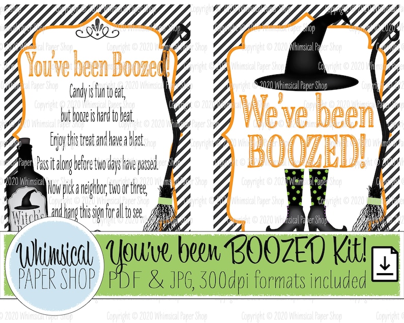 You've been BOOzed printable game Boozed sign PDF adult Etsy