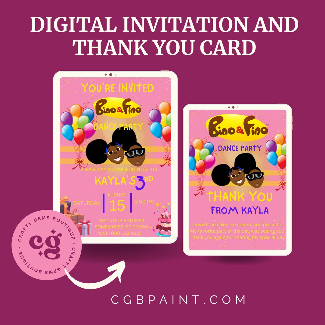 Bino and Fino Digital Birthday and Thank You Card | Digital Birthday