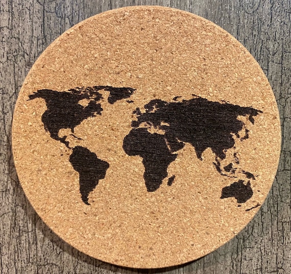 Coasters (Map World Country) Package of (4/6/8/10)