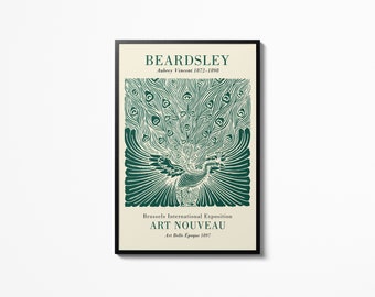 Beardsley Aubrey Vincent Modern Abstract Art Exhibition poster, Art Nouveau Exposition Wall Print, Home decor accessories