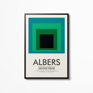 Josef Albers Abstract Green Poster Wall Art Exhibition Poster Josef Albers Print Vintage Poster