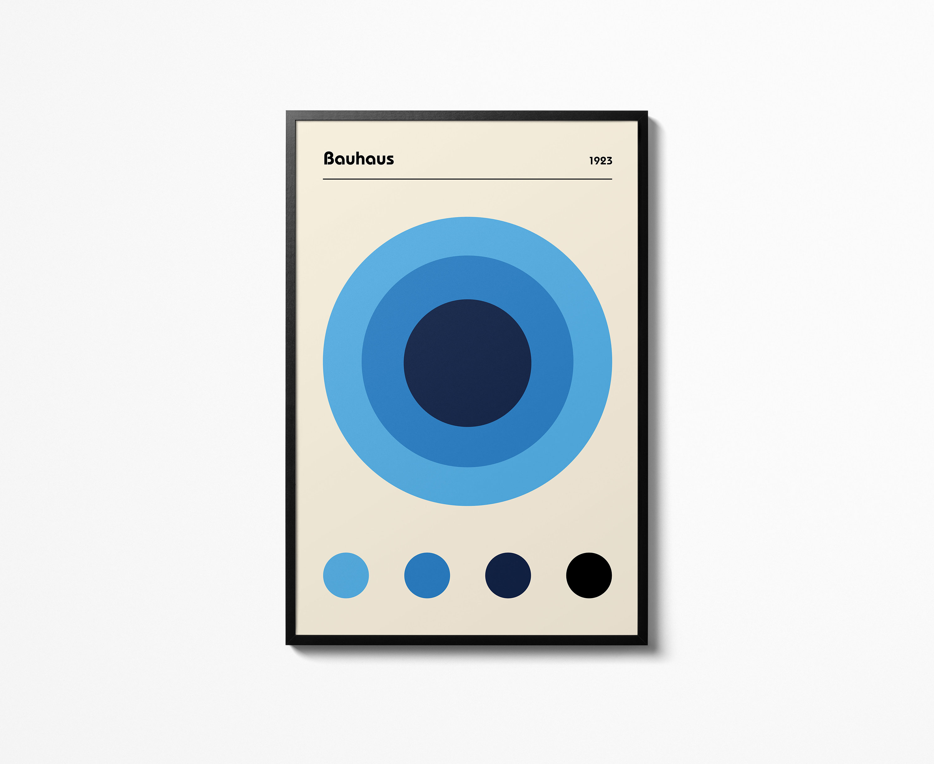 Bauhaus Blue Color Circles Bauhaus poster, 100 years Bauhaus Exhibition print, Art exhibition poster, Home Decor Accessories