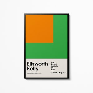 Ellsworth Kelly Orange & Green Poster Museum Gallery Exhibition Vintage Wall Art Home Decor Wall Hanging Galerie Maeght Print Picture