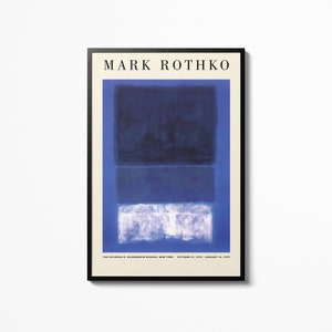 Poster retrospettivo di Mark Rothko, decorazione da parete blu, mostra d'arte, stampa museale, accessori per la casa