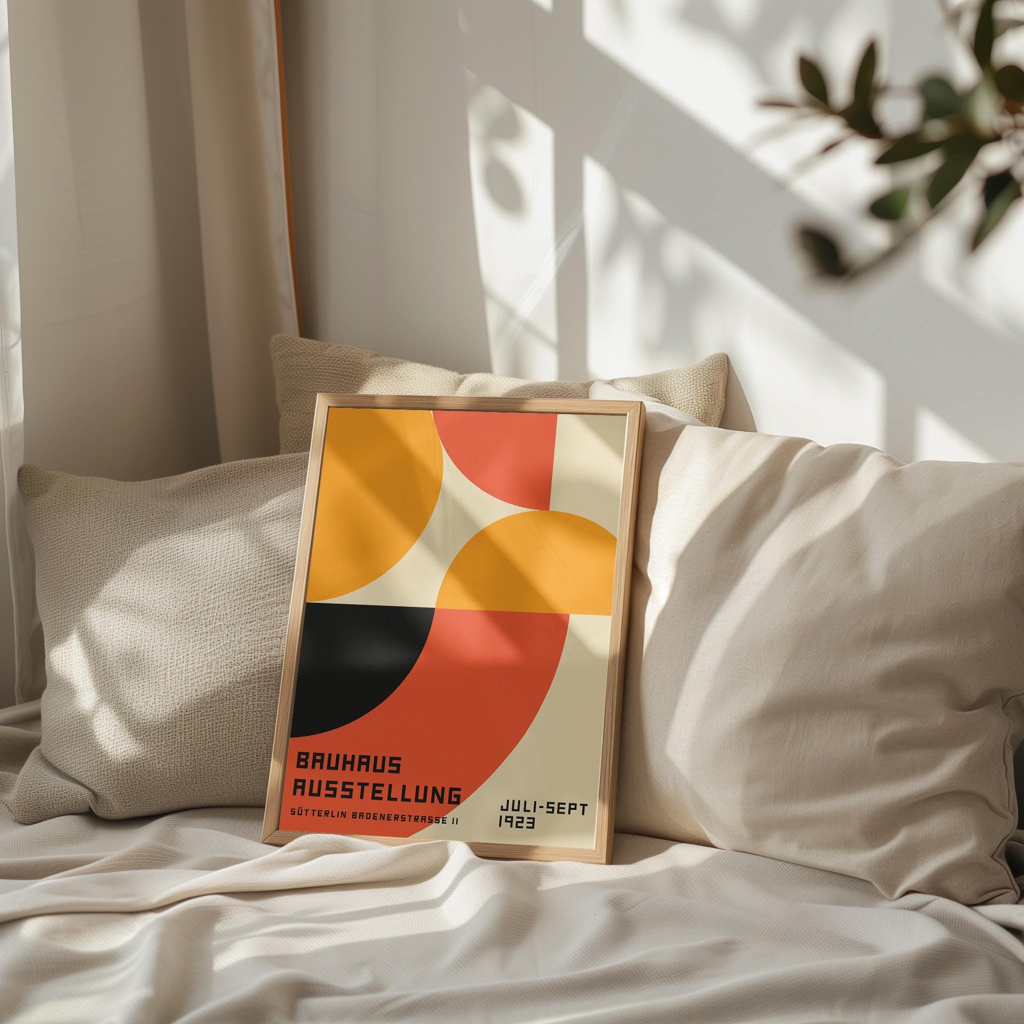 バウハウスのオレンジ色の形、バウハウスのポスター、1923年の