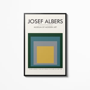 Josef Albers Blue Poster Wall Art, Albers Exhibition Poster, Josef Albers Print, Art Print, Abstract poster, Abstract Art
