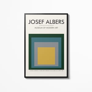 Josef Albers Blue Poster Wall Art, Poster della mostra di Albers, Stampa di Josef Albers, Stampa artistica, Poster astratto, Arte astratta