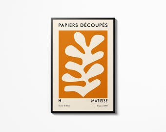 Henri Matisse Plant Poster Wall Art, Galerie Adrie Maeght Modern Abstract Art Museum Exposition Print, Décoration intérieure