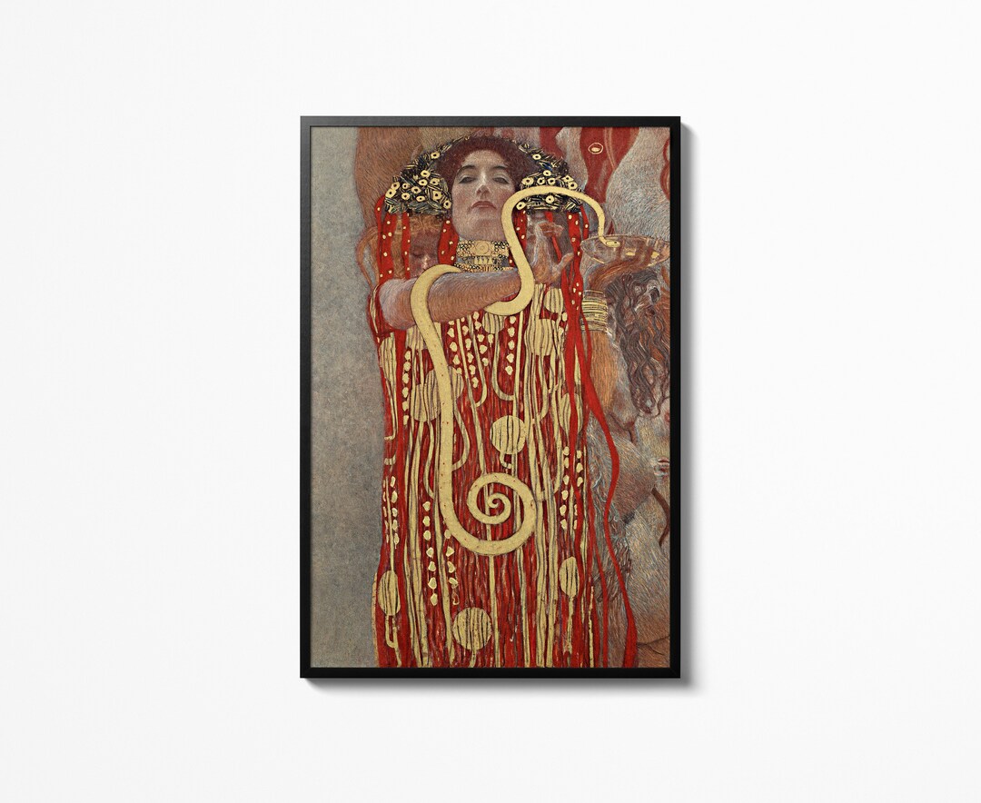 Gustav Klimt Poster 'Hygieia' – Kunstdruck 91 X 30 Cm – Hochwertiges Papier, Detailreich – Für Wanddekoration