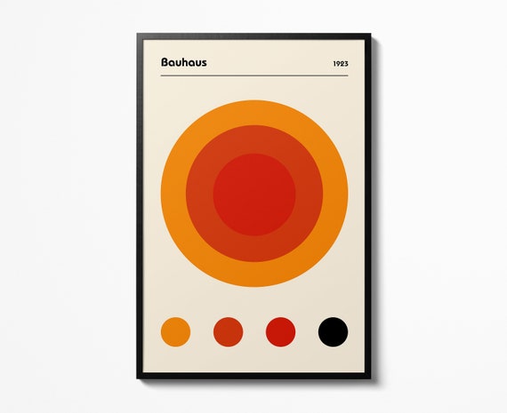 バウハウスのオレンジ色の円のバウハウスポスター、バウハウス