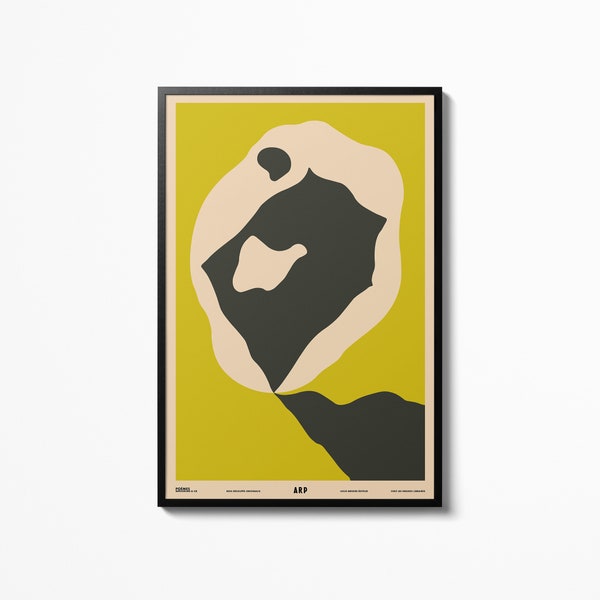 Jean Arp Yellow Abstract Poster Vintage Wall Art Exhibition Museum Gallery Hans Arp Print Wall Hanging