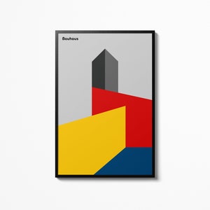 Bauhaus Multicolor Poster Art Exhibition Print Weimar 1923 Herbert Bayer Poster Walter Gropius
